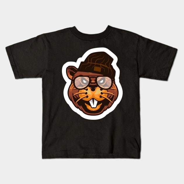 Beaver Head Kids T-Shirt by medabdallahh8